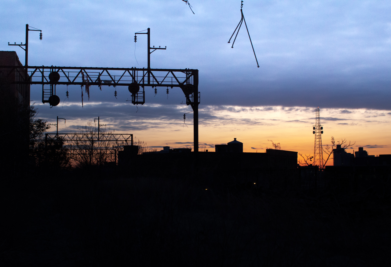 April 2018 sunrise over the viaduct at Spring Garden Street.